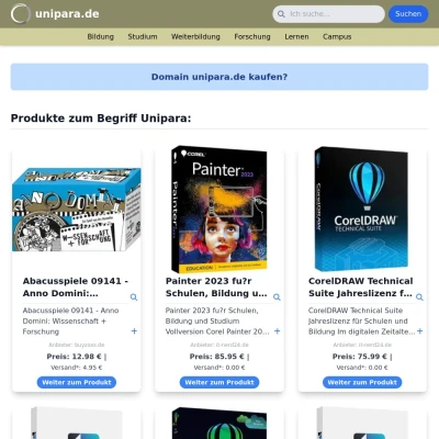 Screenshot unipara.de