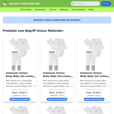 Screenshot unisex-mailorder.de