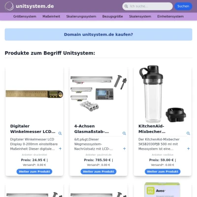 Screenshot unitsystem.de