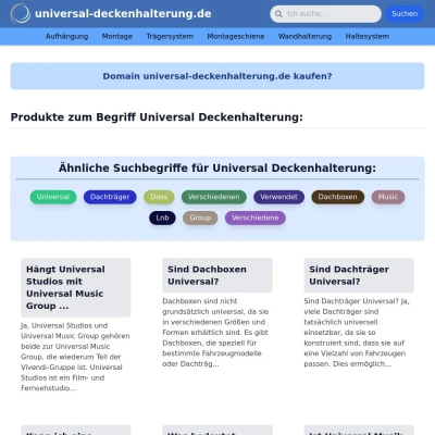 Screenshot universal-deckenhalterung.de