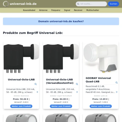 Screenshot universal-lnb.de
