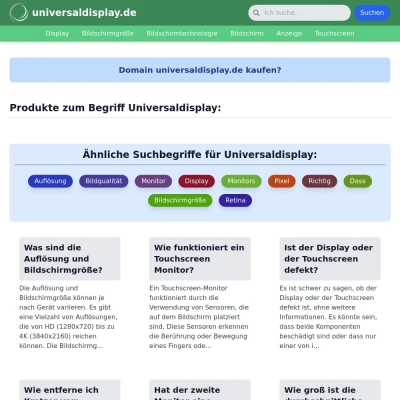 Screenshot universaldisplay.de