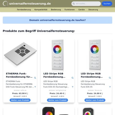 Screenshot universalfernsteuerung.de