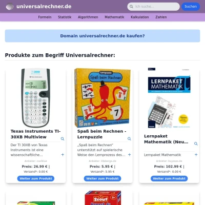 Screenshot universalrechner.de
