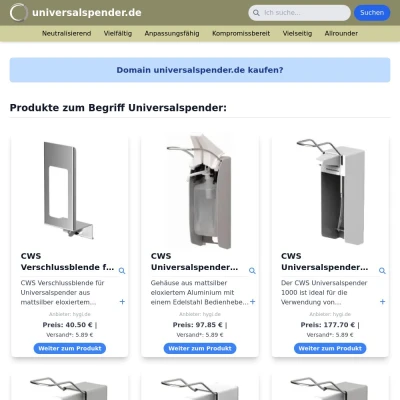 Screenshot universalspender.de