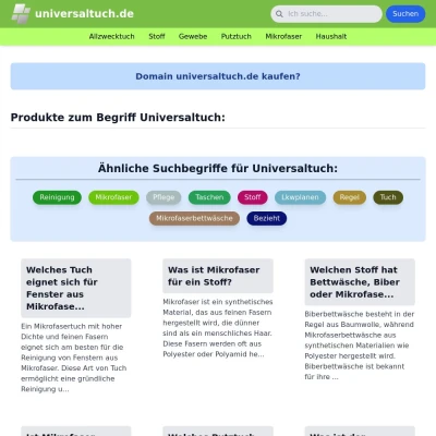 Screenshot universaltuch.de