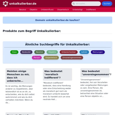 Screenshot unkalkulierbar.de