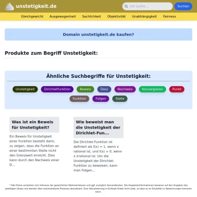 Screenshot unstetigkeit.de