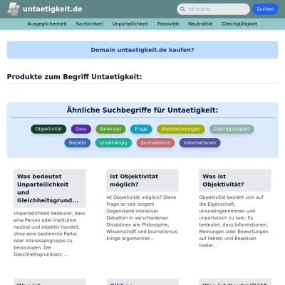 Screenshot untaetigkeit.de