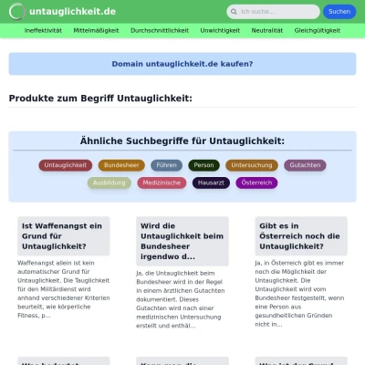 Screenshot untauglichkeit.de