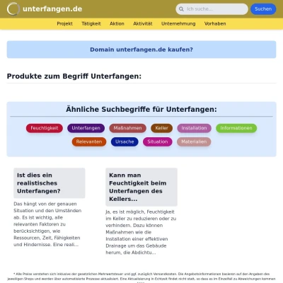 Screenshot unterfangen.de