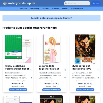 Screenshot untergrundshop.de