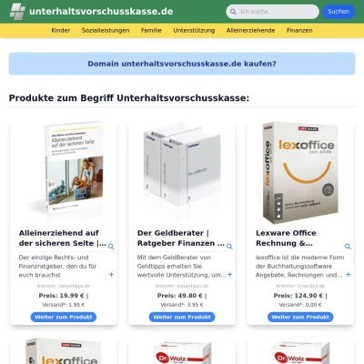 Screenshot unterhaltsvorschusskasse.de