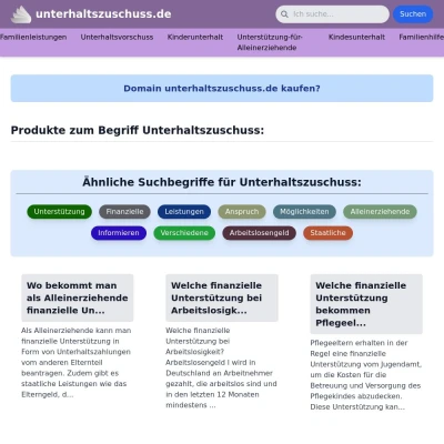 Screenshot unterhaltszuschuss.de