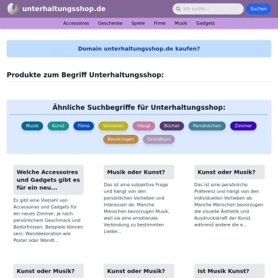 Screenshot unterhaltungsshop.de