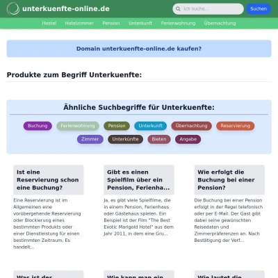 Screenshot unterkuenfte-online.de