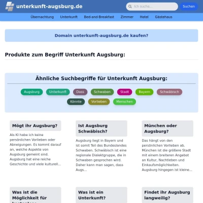 Screenshot unterkunft-augsburg.de