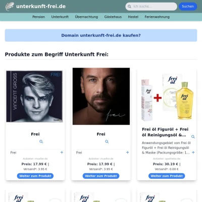 Screenshot unterkunft-frei.de