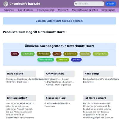 Screenshot unterkunft-harz.de