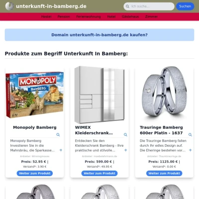 Screenshot unterkunft-in-bamberg.de
