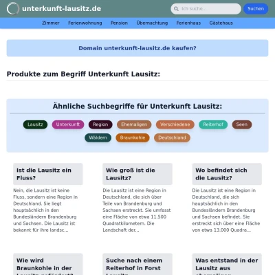 Screenshot unterkunft-lausitz.de