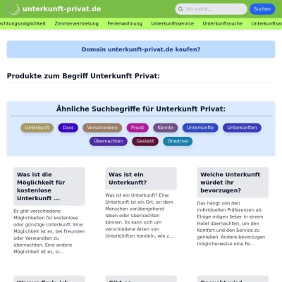 Screenshot unterkunft-privat.de