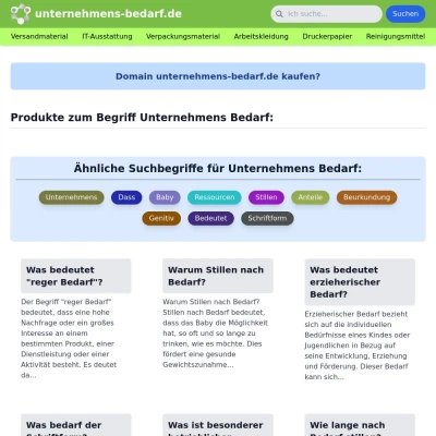 Screenshot unternehmens-bedarf.de