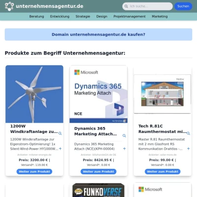 Screenshot unternehmensagentur.de