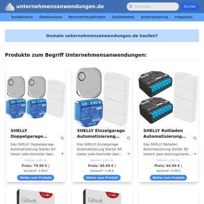 Screenshot unternehmensanwendungen.de