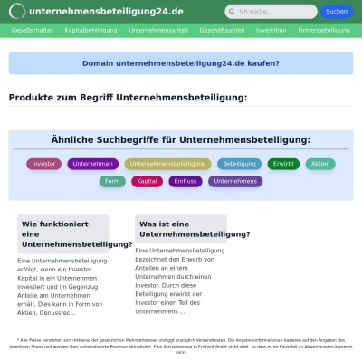 Screenshot unternehmensbeteiligung24.de