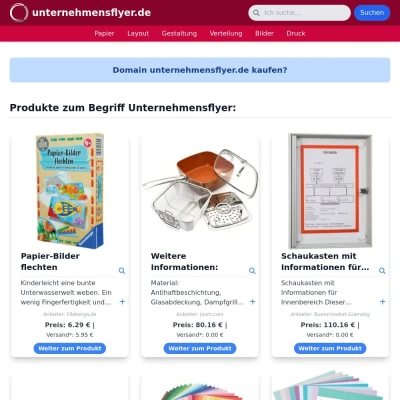 Screenshot unternehmensflyer.de