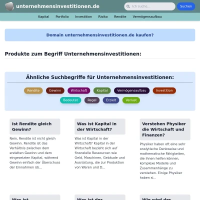 Screenshot unternehmensinvestitionen.de