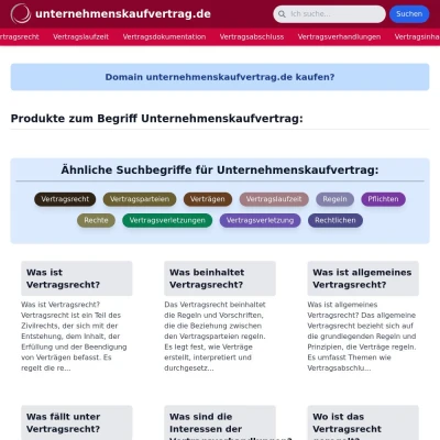 Screenshot unternehmenskaufvertrag.de