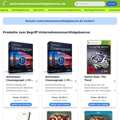 Screenshot unternehmensnachfolgeboerse.de