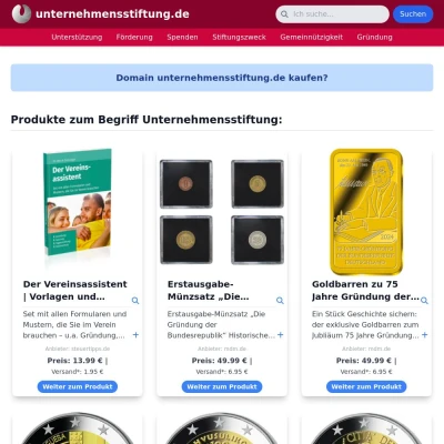 Screenshot unternehmensstiftung.de