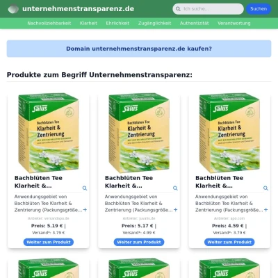 Screenshot unternehmenstransparenz.de