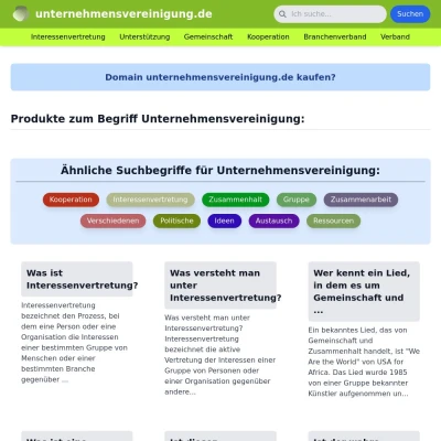 Screenshot unternehmensvereinigung.de