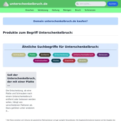 Screenshot unterschenkelbruch.de