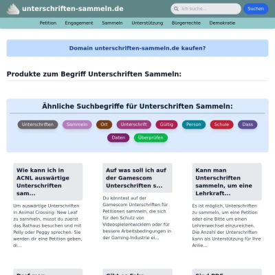 Screenshot unterschriften-sammeln.de