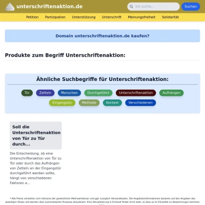 Screenshot unterschriftenaktion.de