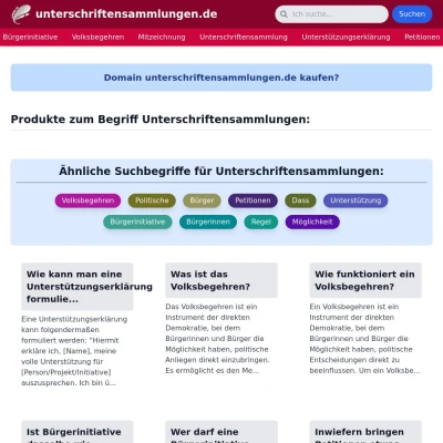 Screenshot unterschriftensammlungen.de