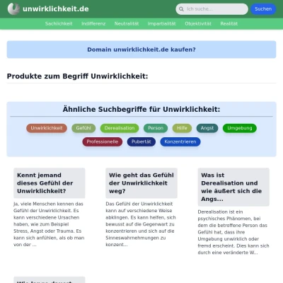 Screenshot unwirklichkeit.de