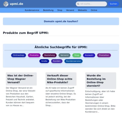 Screenshot upmi.de