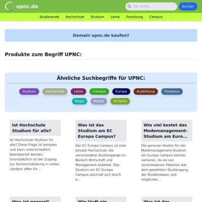 Screenshot upnc.de