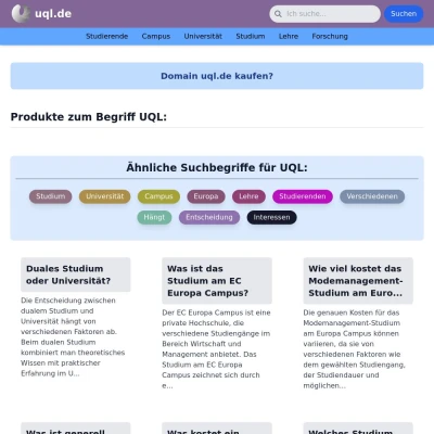 Screenshot uql.de