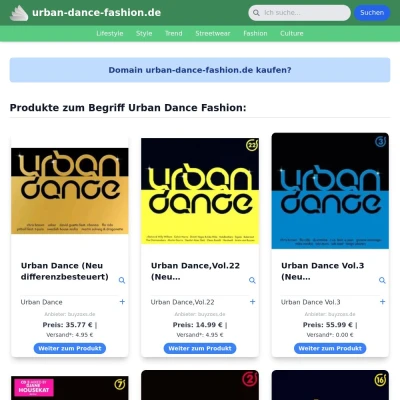 Screenshot urban-dance-fashion.de