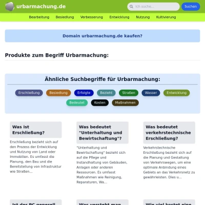 Screenshot urbarmachung.de