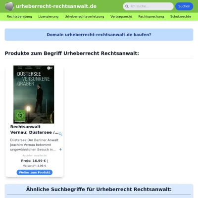 Screenshot urheberrecht-rechtsanwalt.de