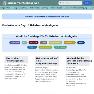 Screenshot urheberrechtsabgabe.de