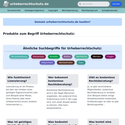 Screenshot urheberrechtschutz.de